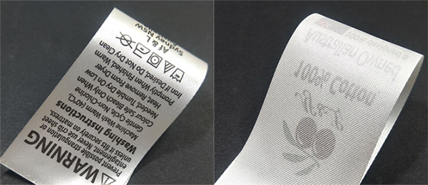 printed care label