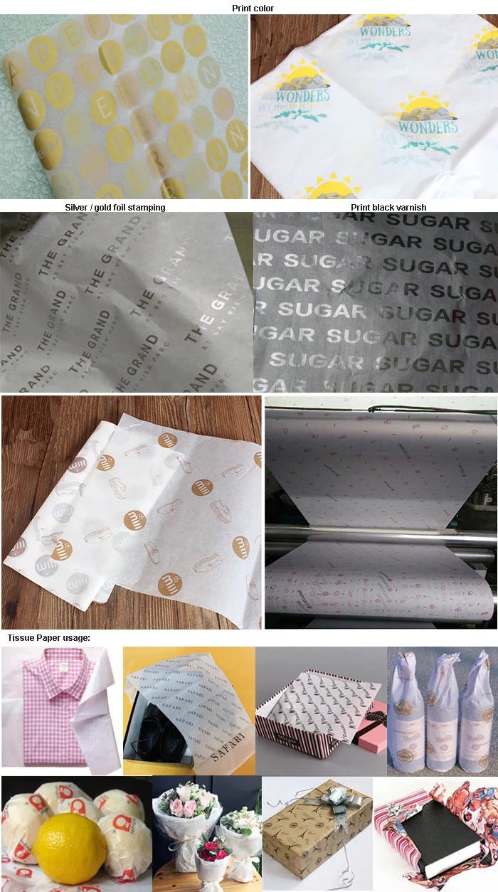 Customized Tissue Paper Brand Name Printed Wrapping Tissue Paper For Garment