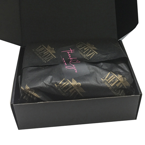 Custom Gold Brand Logo Printing Black Gift Wrapping Tissue Paper For Packing