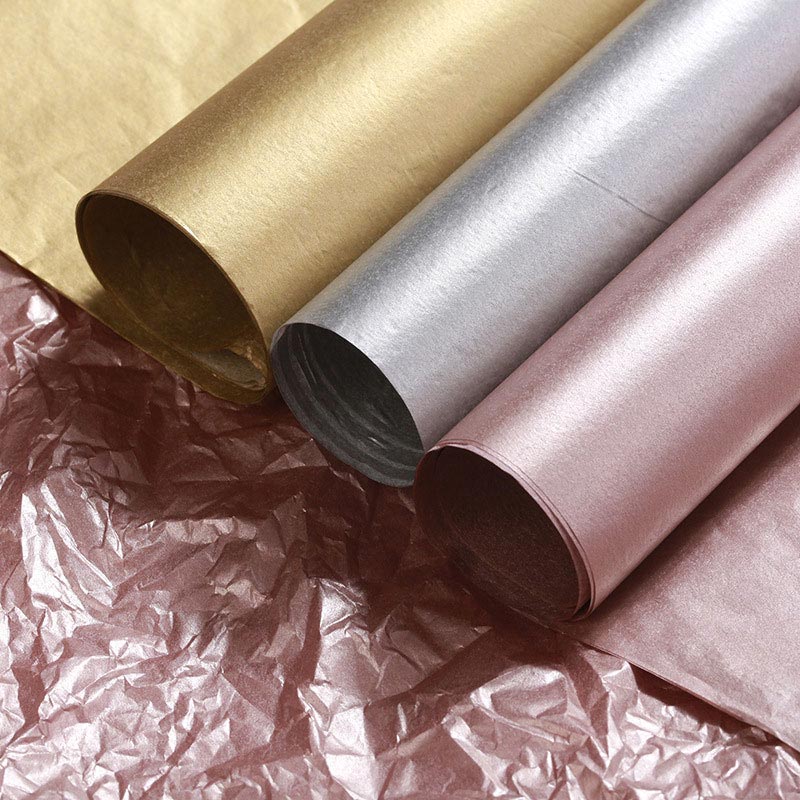 Metallic Gold Silver Rose Luxury DOUBLE SIDED Tissue Paper Gift Sheets  35x50cm